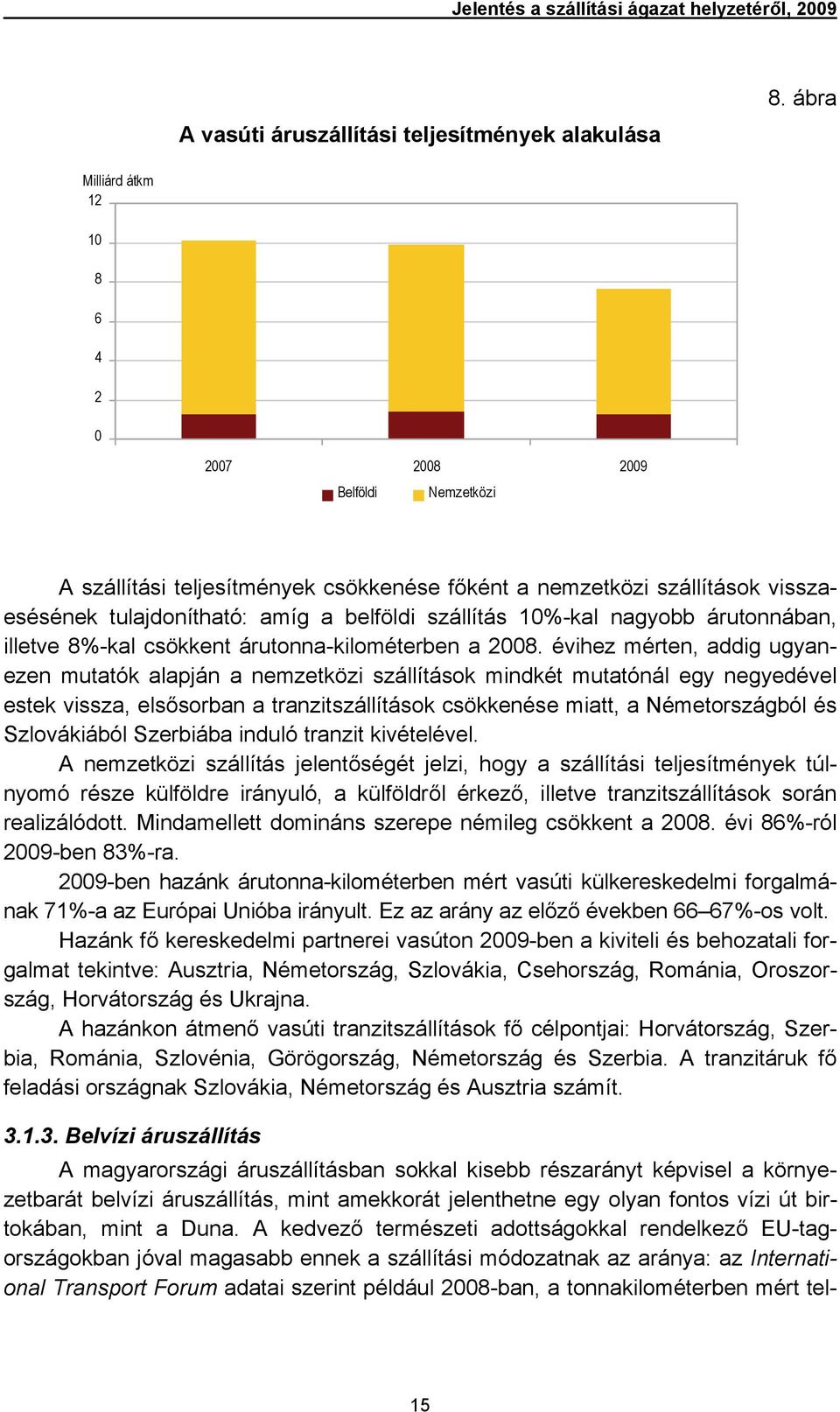 nagyobb árutonnában, illetve 8%-kal csökkent árutonna-kilométerben a 28.