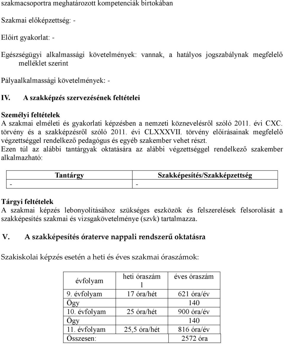 törvény és a szakképzésről szóló 2011. évi CLXXXVII. törvény előírásainak megfelelő végzettséggel rendelkező pedagógus és egyéb szakember vehet részt.