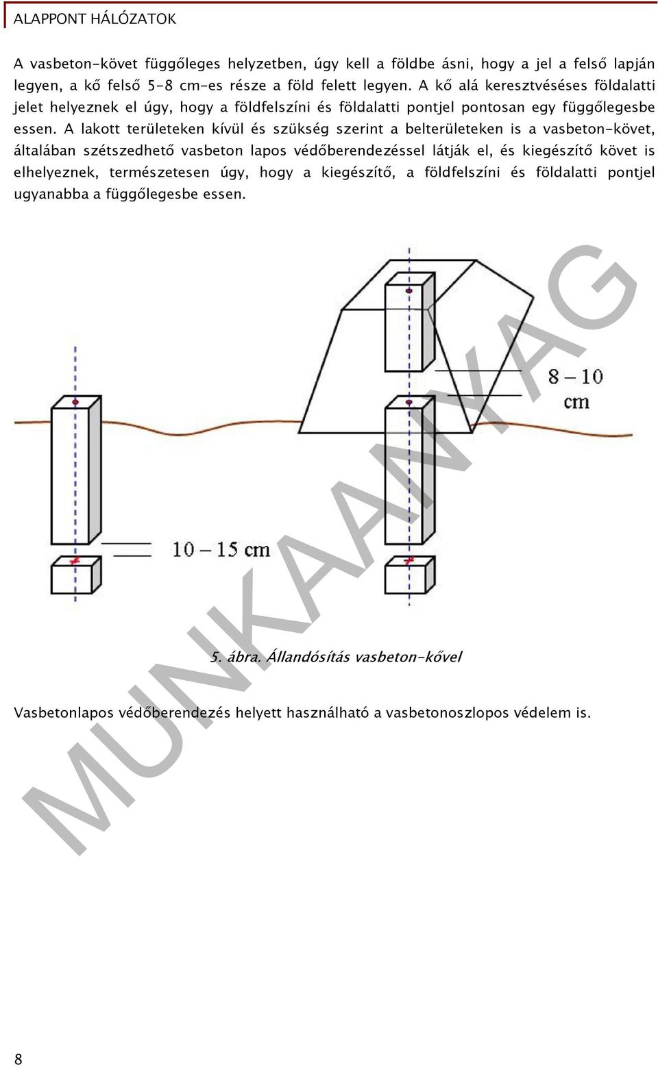 A lakott területeken kívül és szükség szerint a belterületeken is a vasbeton-követ, általában szétszedhető vasbeton lapos védőberendezéssel látják el, és kiegészítő követ is