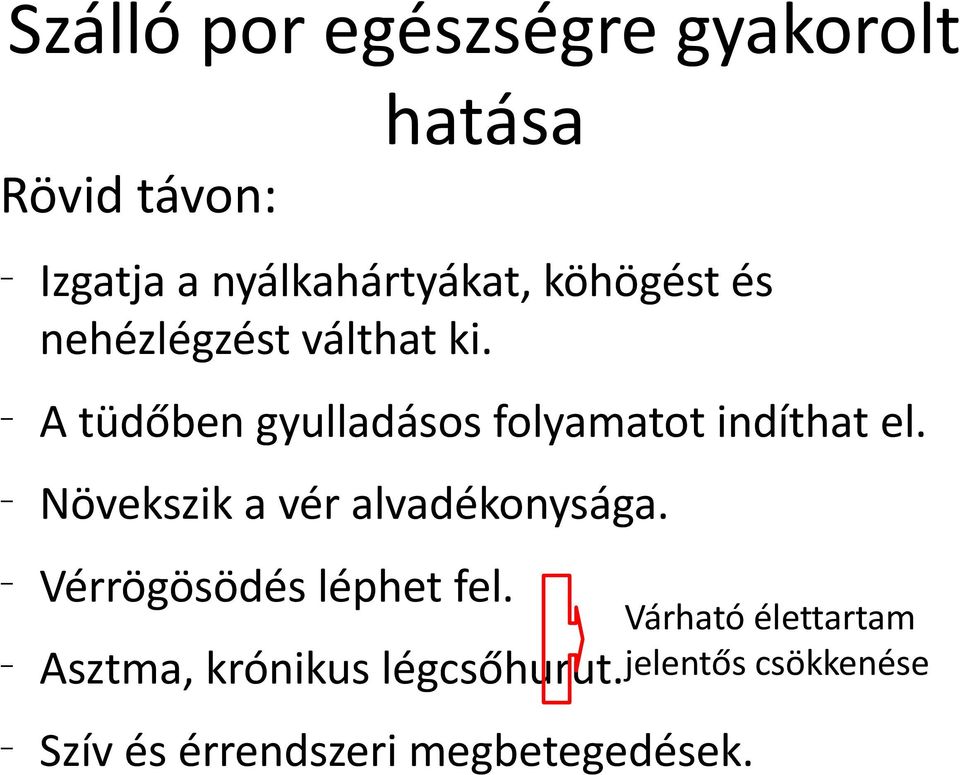 A tüdőben gyulladásos folyamatot indíthat el. Növekszik a vér alvadékonysága.