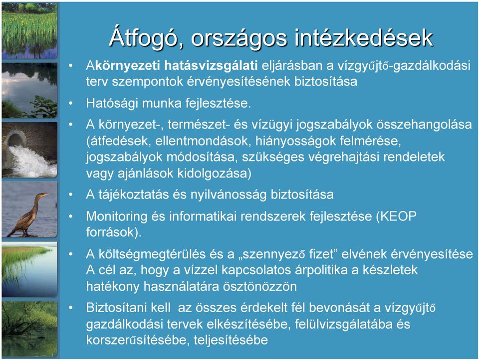 ajánlások kidolgozása) A tájékoztatás és nyilvánosság biztosítása Monitoring és informatikai rendszerek fejlesztése (KEOP források).