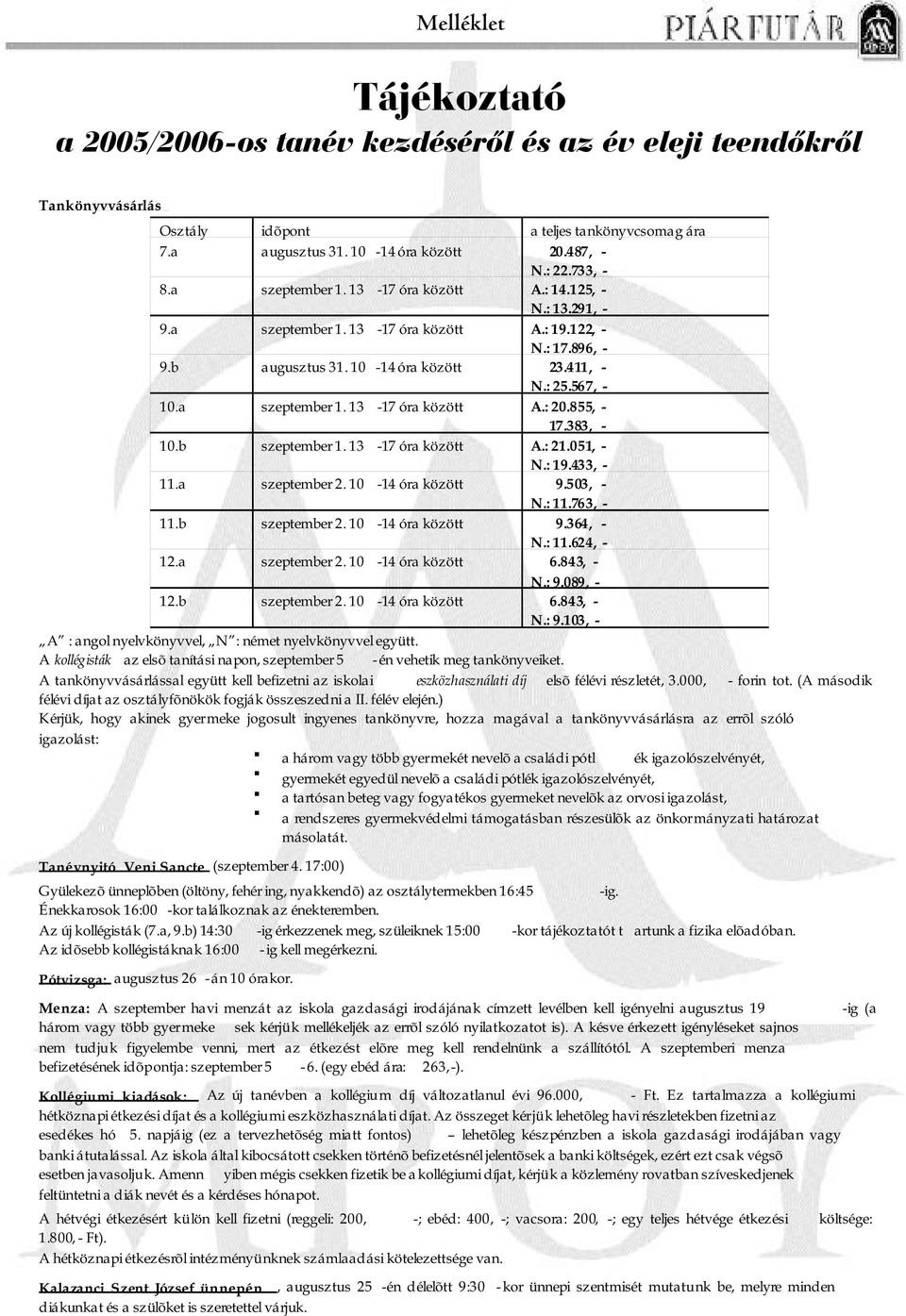 a szeptember 1. 13-17 óra között A.: 20.855, - 17.383, - 10.b szeptember 1. 13-17 óra között A.: 21.051, - N.: 19.433, - 11.a szeptember 2. 10-14 óra között 9.503, - N.: 11.763, - 11.b szeptember 2.