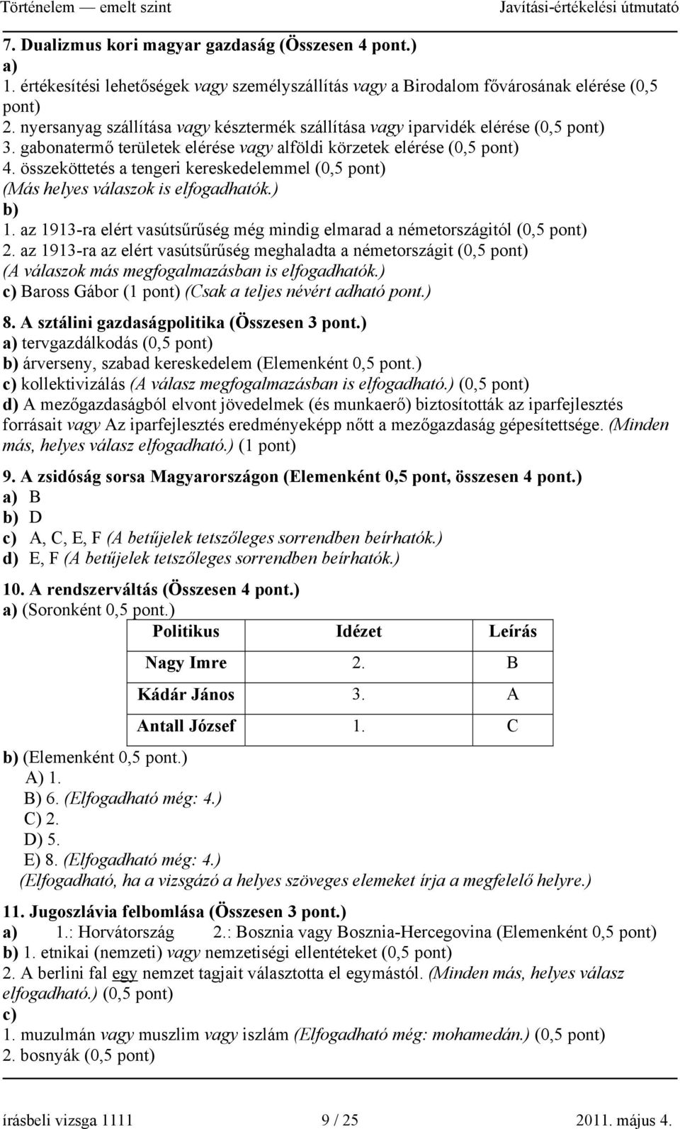 összeköttetés a tengeri kereskedelemmel (0,5 pont) (Más helyes válaszok is elfogadhatók.) b) 1. az 1913-ra elért vasútsűrűség még mindig elmarad a németországitól (0,5 pont) 2.