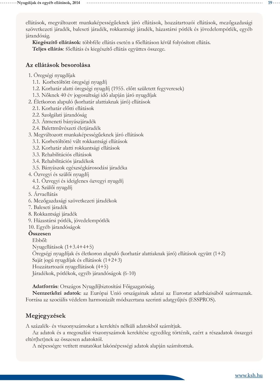 Teljes ellátás: főellátás és kiegészítő ellátás együttes összege. Az ellátások besorolása 1. Öregségi nyugdíjak 1.1. Korbetöltött öregségi nyugdíj 1.2. Korhatár alatti öregségi nyugdíj (1955.