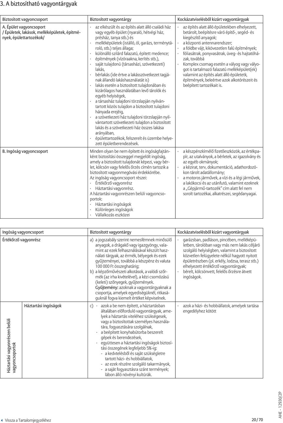 ) és melléképületek (istálló, ól, garázs, terménytároló, stb.) teljes állaga; különálló szilárd falazatú, épített medence; építmények (vízóraakna, kerítés stb.