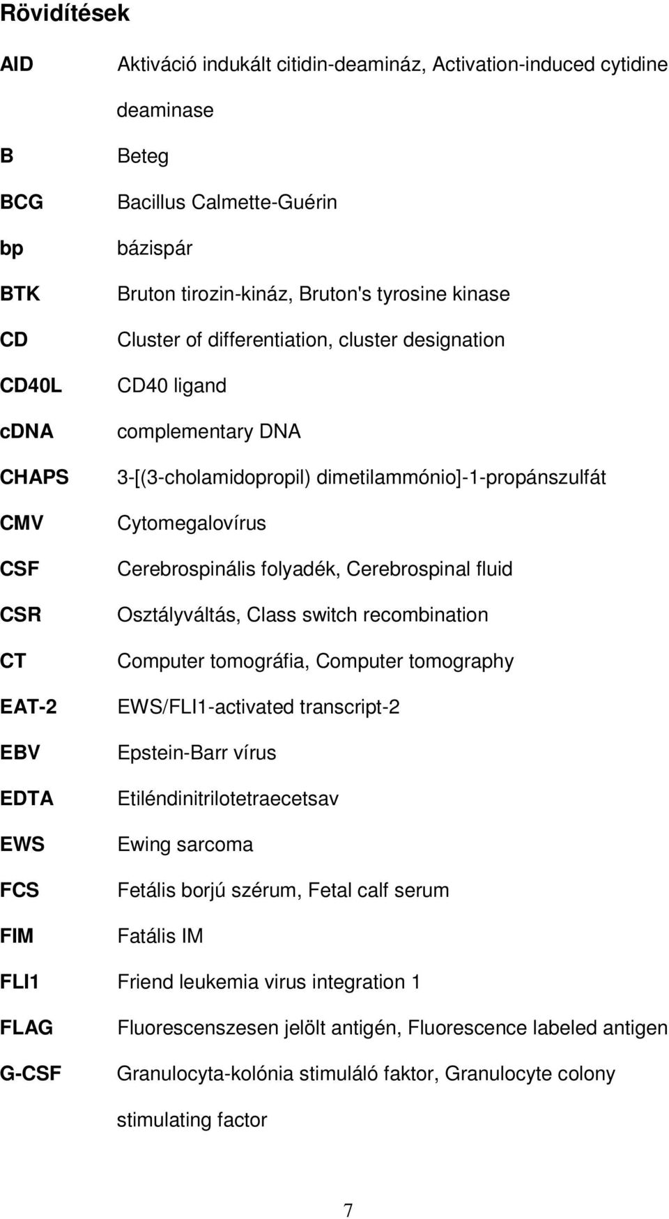 Cytomegalovírus Cerebrospinális folyadék, Cerebrospinal fluid Osztályváltás, Class switch recombination Computer tomográfia, Computer tomography EWS/FLI1-activated transcript-2 Epstein-Barr vírus