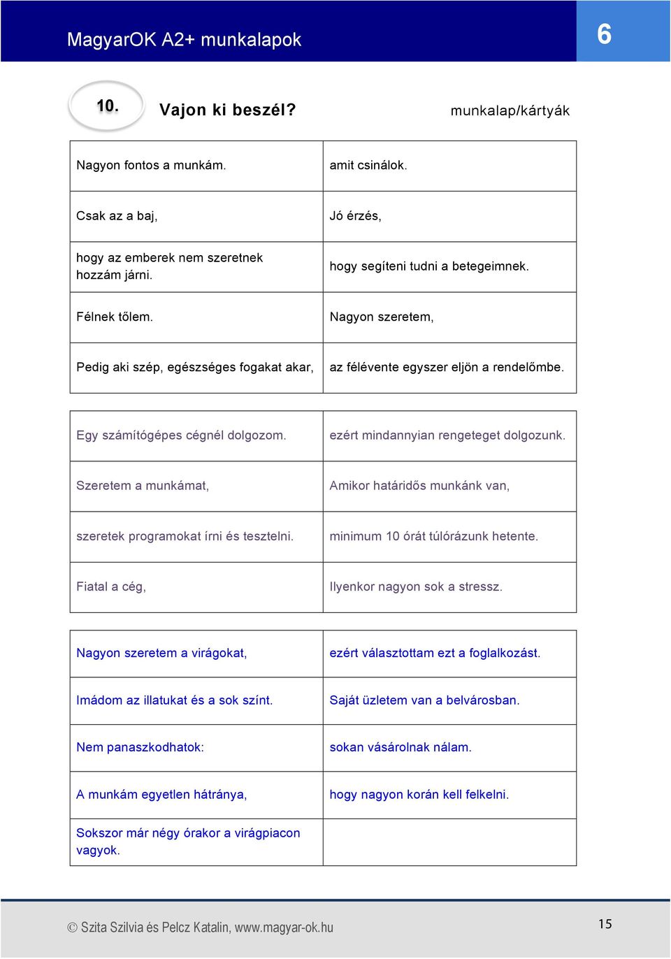 Szeretem a munkámat, Amikor határidős munkánk van, szeretek programokat írni és tesztelni. minimum 10 órát túlórázunk hetente. Fiatal a cég, Ilyenkor nagyon sok a stressz.