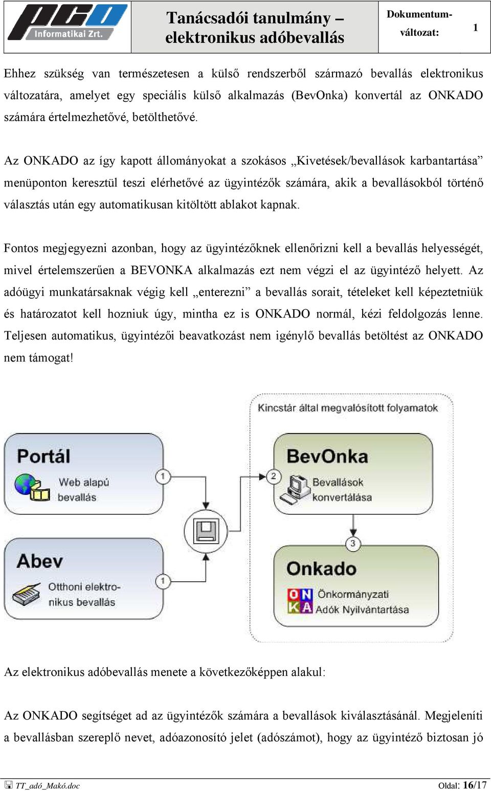 Az ONKADO az így kapott állományokat a szokásos Kivetések/bevallások karbantartása menüponton keresztül teszi elérhetővé az ügyintézők számára, akik a bevallásokból történő választás után egy