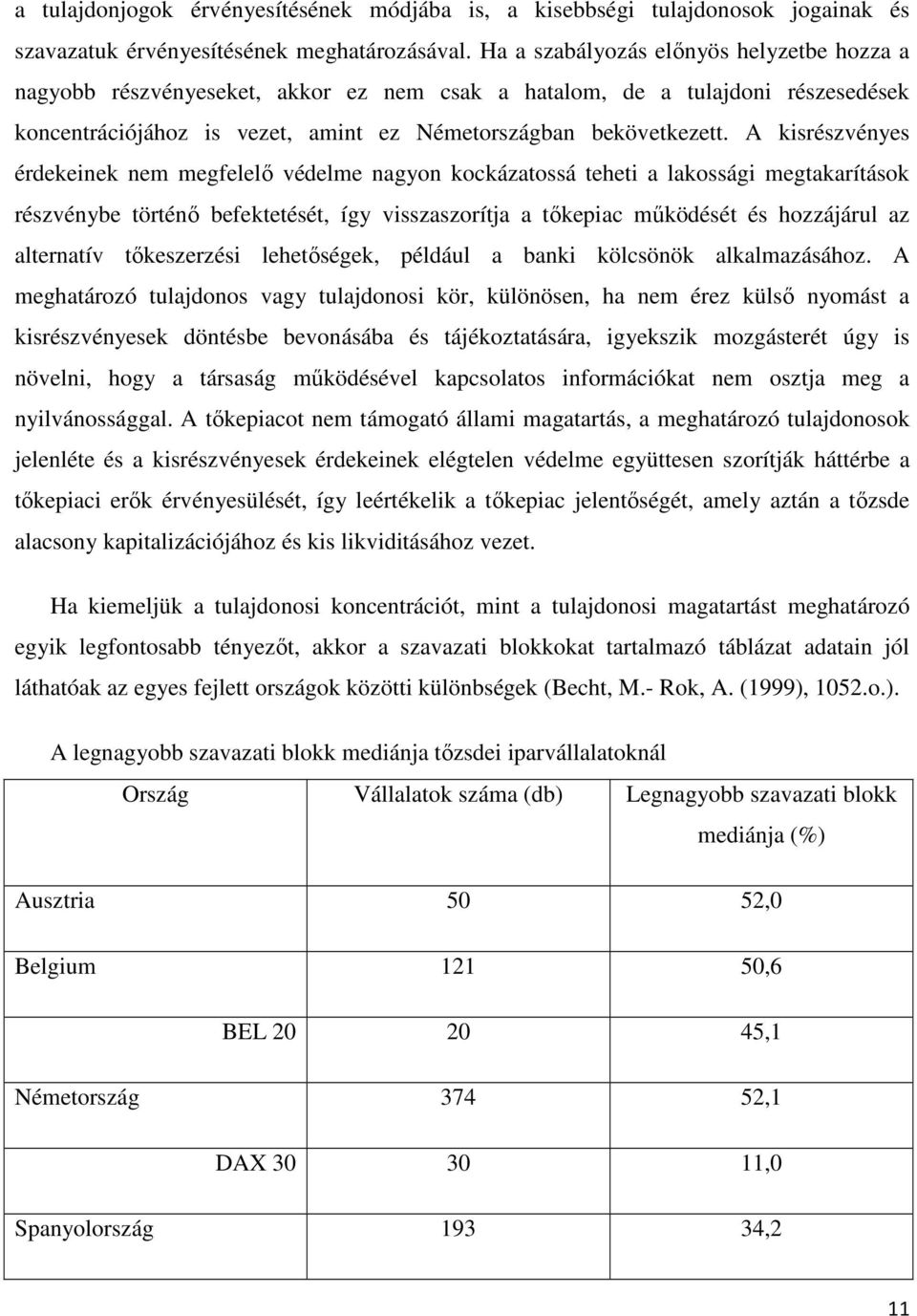 A kisrészvényes érdekeinek nem megfelelı védelme nagyon kockázatossá teheti a lakossági megtakarítások részvénybe történı befektetését, így visszaszorítja a tıkepiac mőködését és hozzájárul az