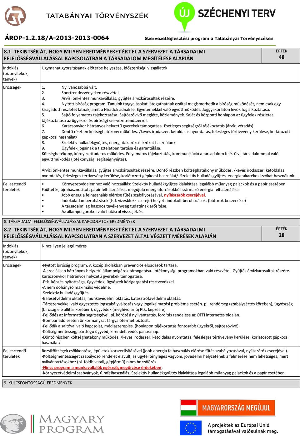 Tanulók tárgyalásokat látogathatnak ezáltal megismerhetik a bíróság működését, nem csak egy kiragadott részletet látnak, amit a Híradók adnak le. Egyetemekkel való együttműködés.