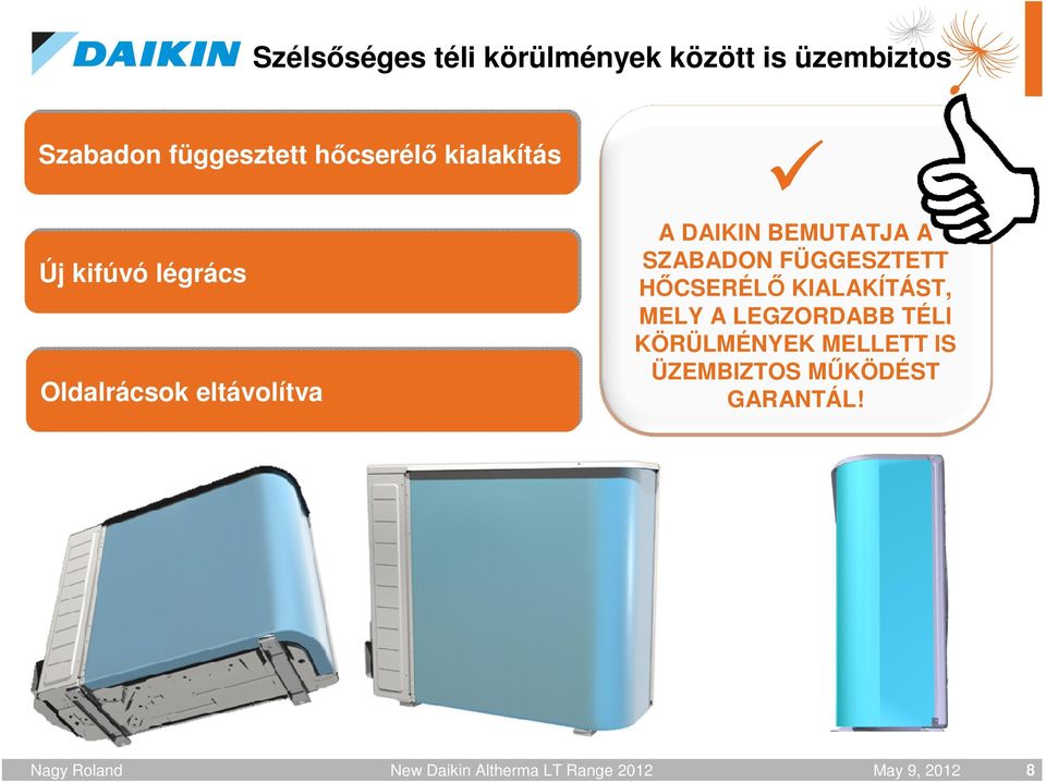 eltávolítva A DAIKIN BEMUTATJA A SZABADON FÜGGESZTETT HCSERÉL KIALAKÍTÁST, MELY A LEGZORDABB TÉLI