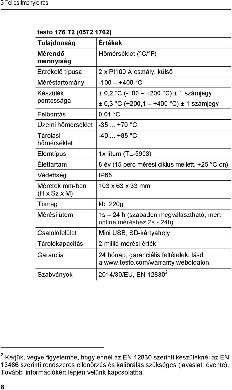 .. +70 C Tárolási hőmérséklet Elemtípus Élettartam Védettség Méretek mm-ben (H x Sz x M) Tömeg Mérési ütem Csatolófelület Tárolókapacitás Garancia -40.