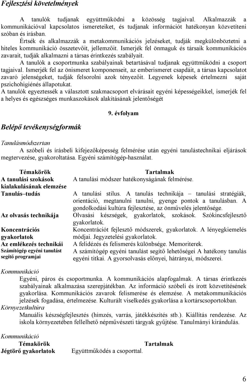 Értsék és alkalmazzák a metakommunikációs jelzéseket, tudják megkülönböztetni a hiteles kommunikáció összetevőit, jellemzőit.