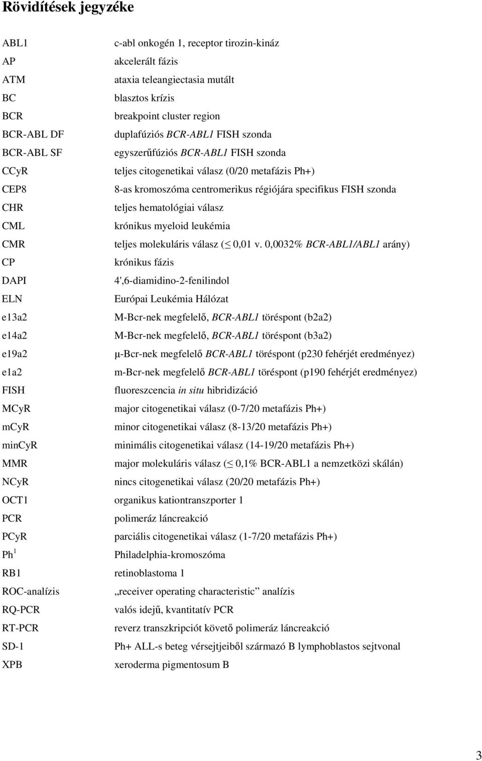 teljes hematológiai válasz CML krónikus myeloid leukémia CMR teljes molekuláris válasz ( 0,01 v.