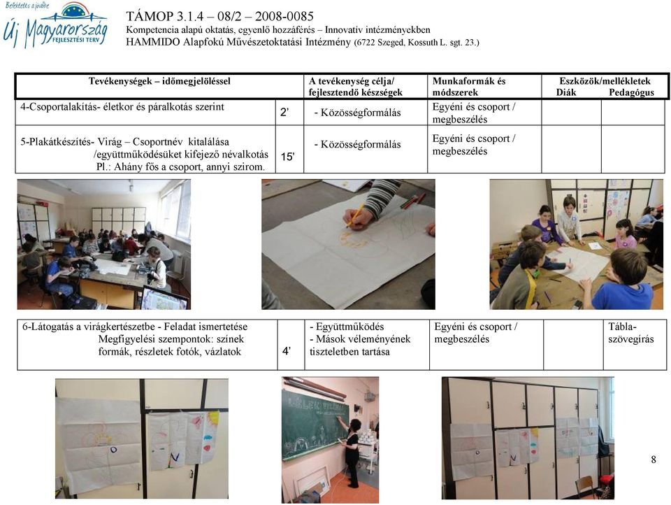 6-Látogatás a virágkertészetbe - Feladat ismertetése Megfigyelési szempontok: színek formák, részletek fotók, vázlatok 2 15 4 -