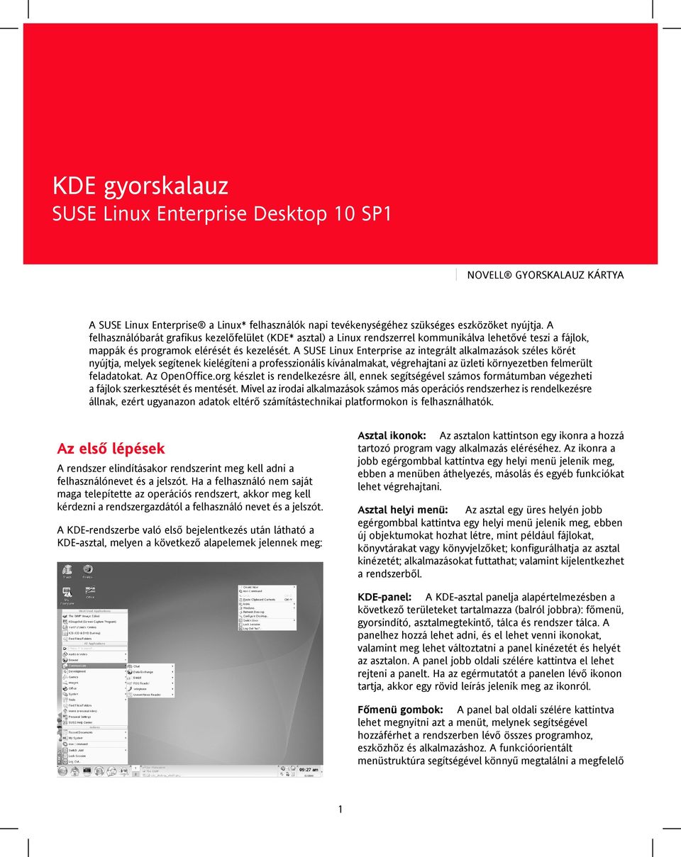 A SUSE Linux Enterprise az integrált alkalmazások széles körét nyújtja, melyek segítenek kielégíteni a professzionális kívánalmakat, végrehajtani az üzleti környezetben felmerült feladatokat.