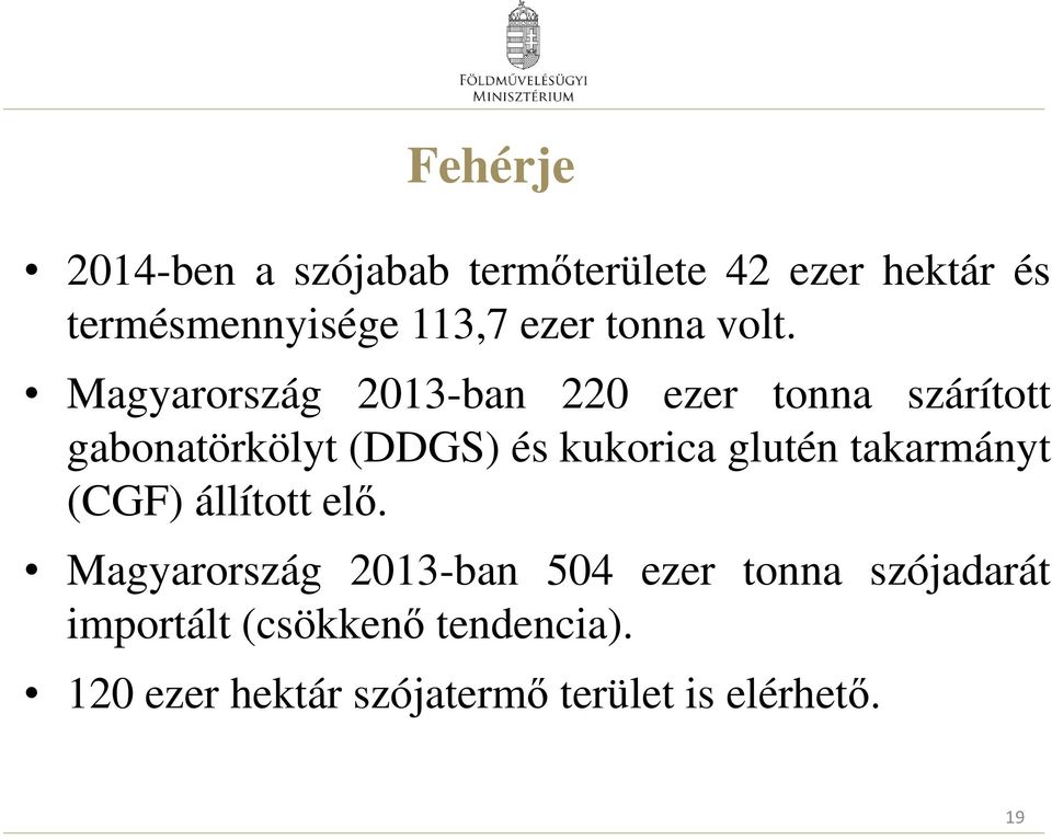 Magyarország 2013-ban 220 ezer tonna szárított gabonatörkölyt (DDGS) és kukorica glutén