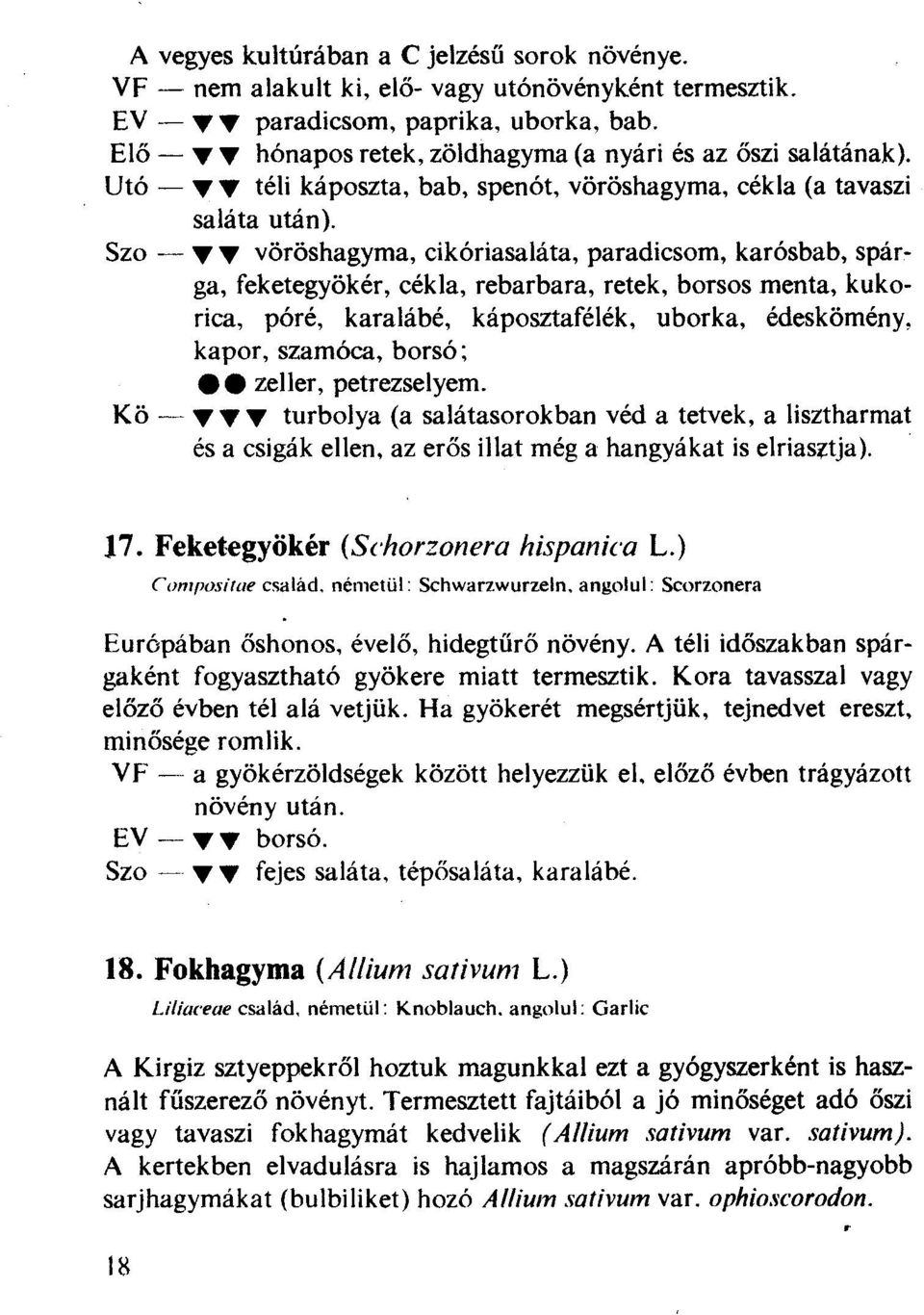 Szo - 'Y 'Y vöröshagyma, cikóriasaláta, paradicsom, karósbab, spárga, feketegyökér, cékla, rebarbara, retek, borsosmenta, kukorica, póré, karalábé, káposztafélék, uborka, édeskömény, kapor, szamóca,