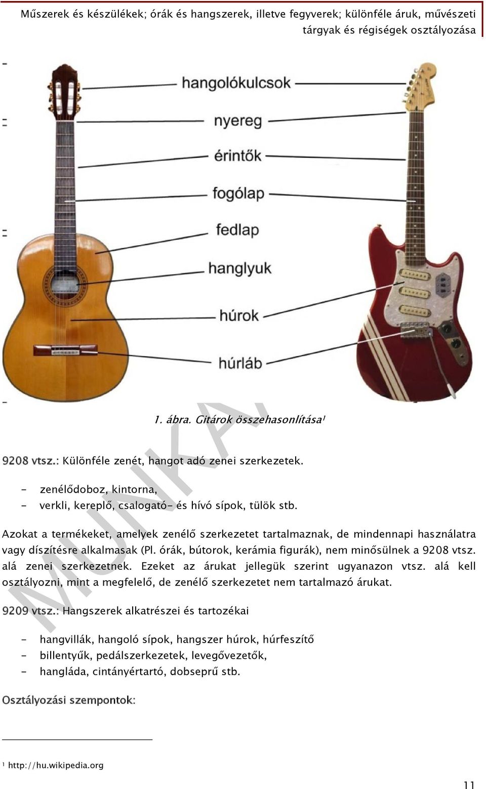 alá zenei szerkezetnek. Ezeket az árukat jellegük szerint ugyanazon vtsz. alá kell osztályozni, mint a megfelelő, de zenélő szerkezetet nem tartalmazó árukat. 9209 vtsz.