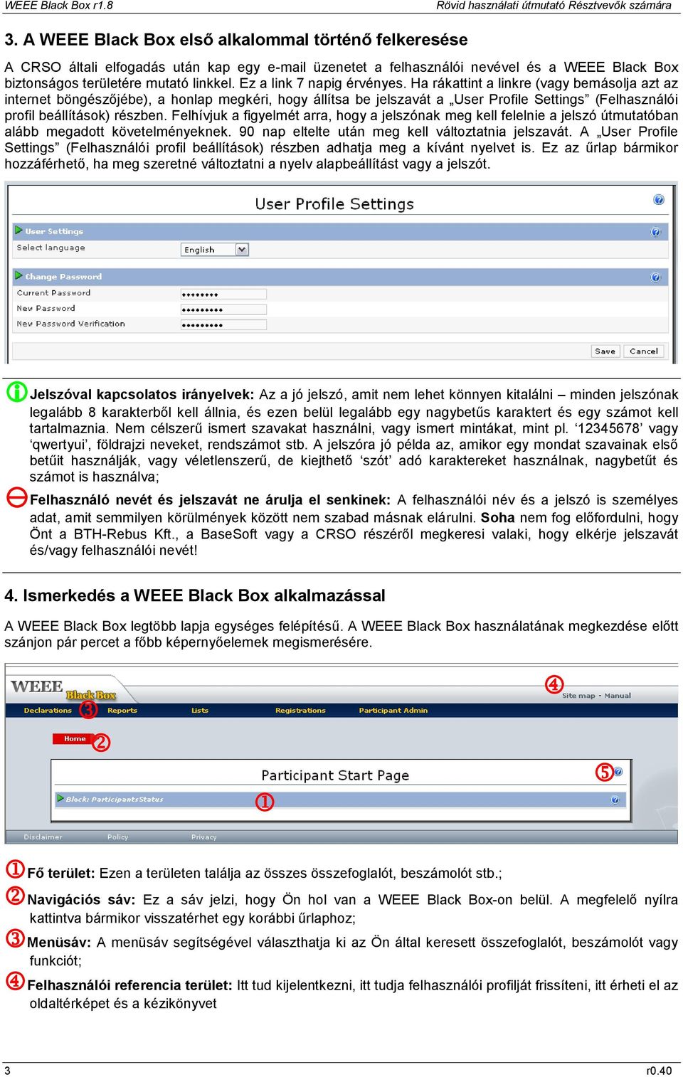 Ha rákattint a linkre (vagy bemásolja azt az internet böngészőjébe), a honlap megkéri, hogy állítsa be jelszavát a User Profile Settings (Felhasználói profil beállítások) részben.