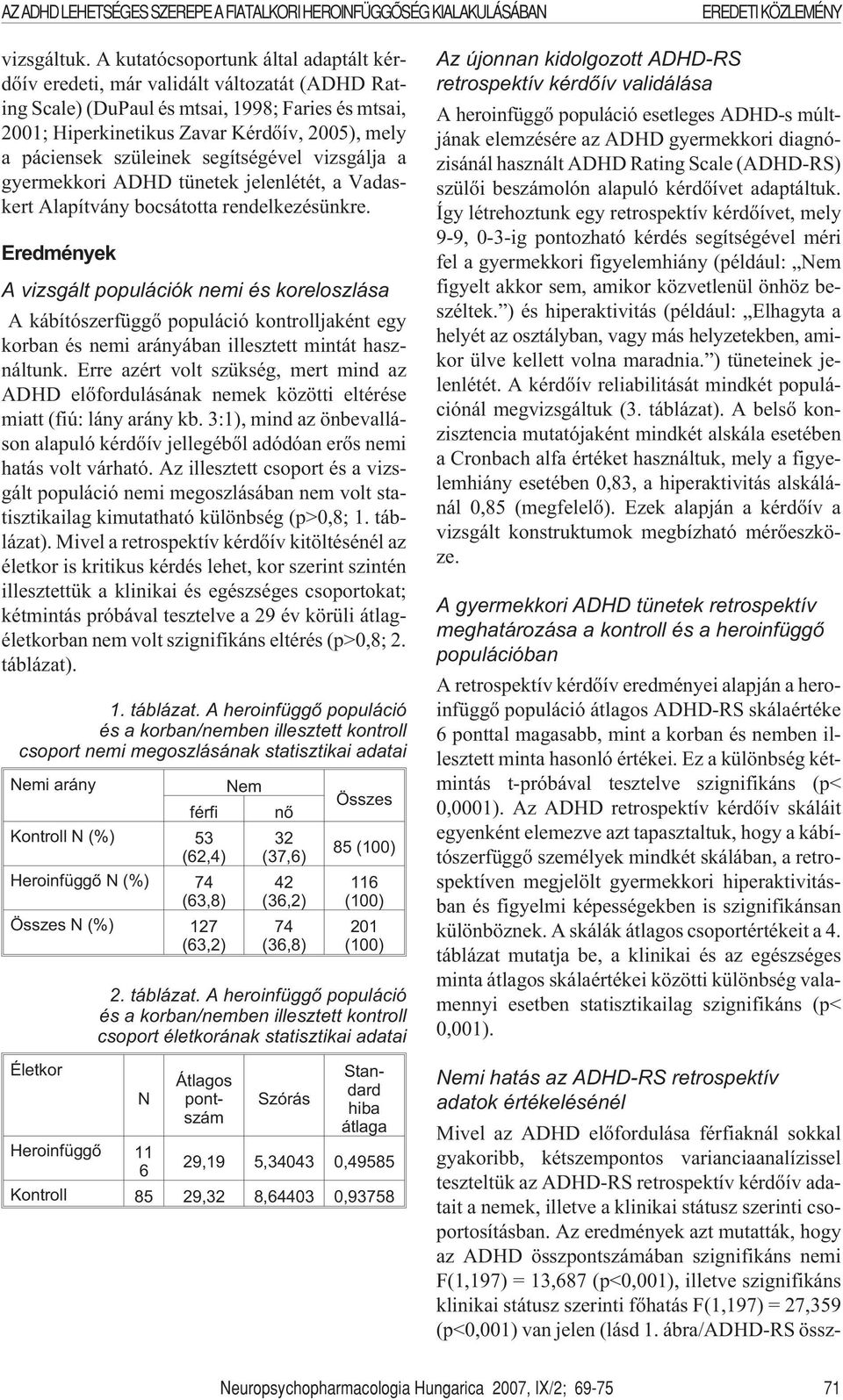 szüleinek segítségével vizsgálja a gyermekkori ADHD tünetek jelenlétét, a Vadaskert Alapítvány bocsátotta rendelkezésünkre.