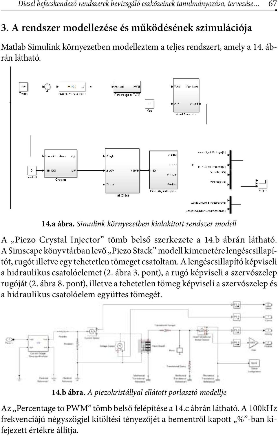 Simulink környezetben kialakított kialakított rendszer modell rendszer modell A Piezo Crystal Injector 15.a tömb ábra. belső Simulink szerkezete környezetben a 15.b ábrán kialakított látható.