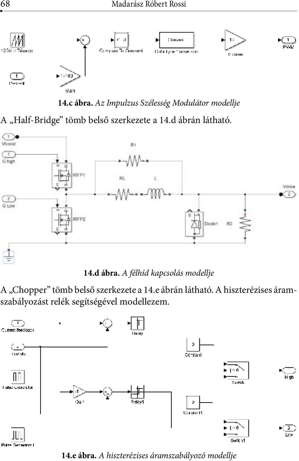 d ábrán látható. A Half Bridge tömb belső szerkezete a 15.d ábrán látható. A Chopper tömb belső szerkezete a 14.e ábrán látható. A hiszterézises áram- 14.d ábra.