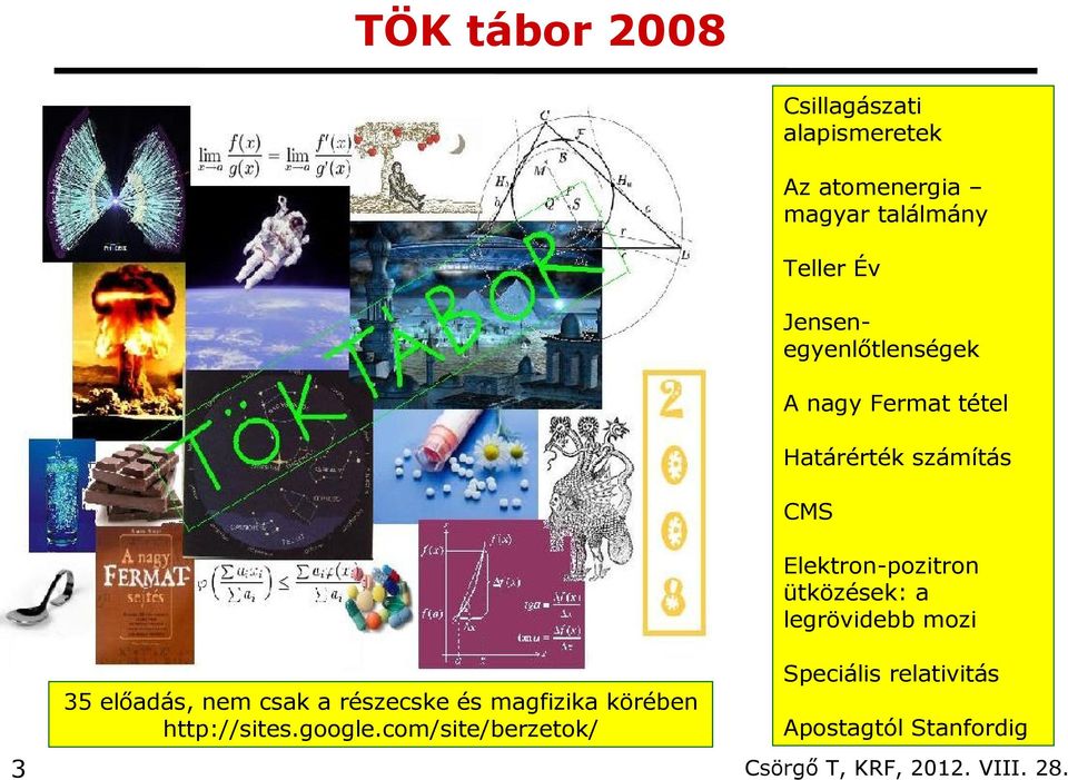 ütközések: a legrövidebb mozi Speciális relativitás 35 előadás, nem csak a részecske