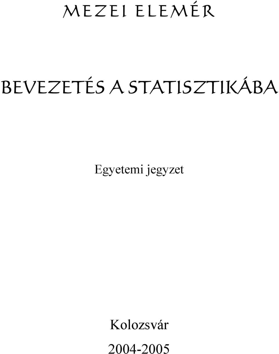 STATISZTIKÁBA