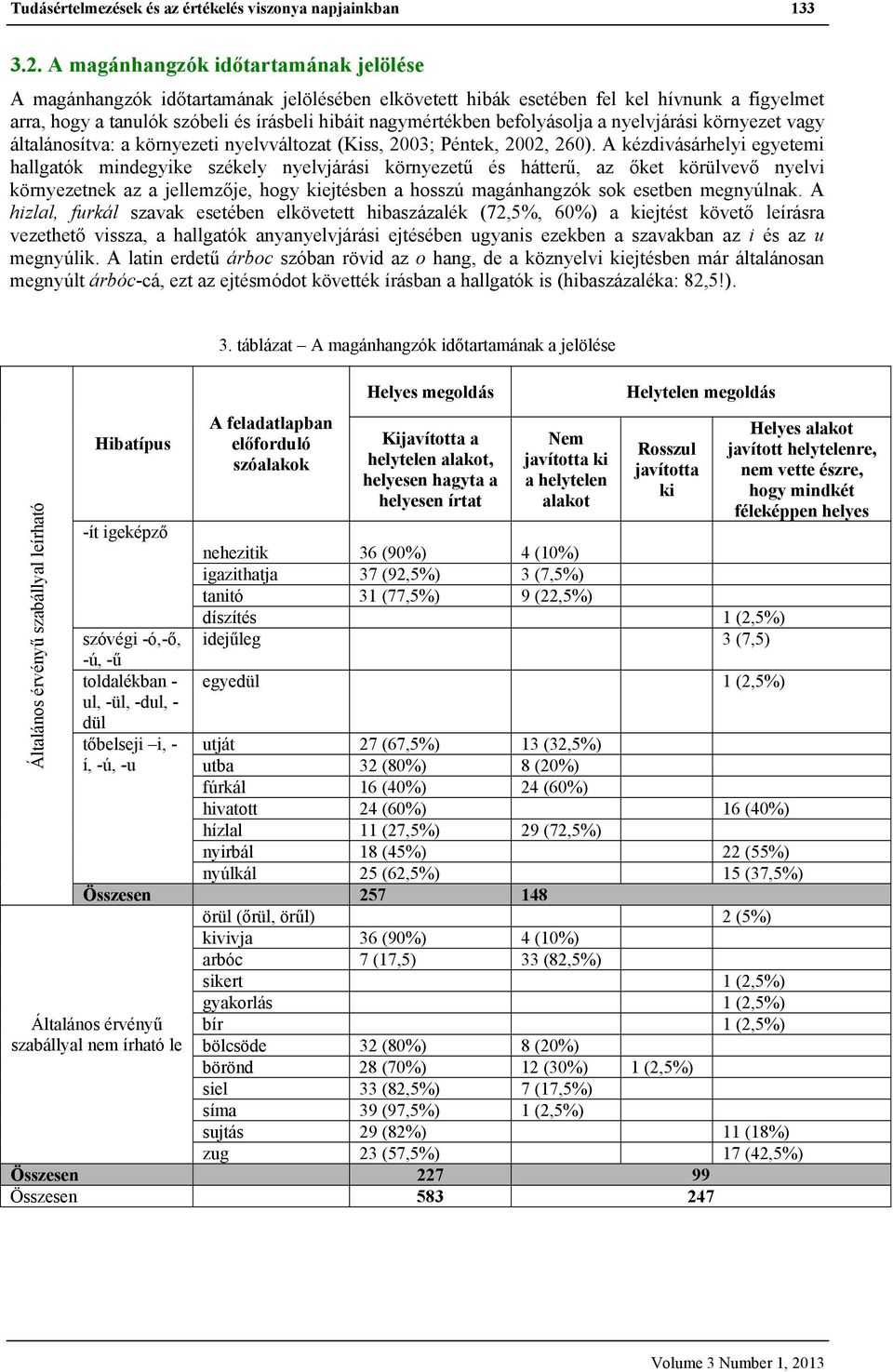 befolyásolja a nyelvjárási környezet vagy általánosítva: a környezeti nyelvváltozat (Kiss, 2003; Péntek, 2002, 260).