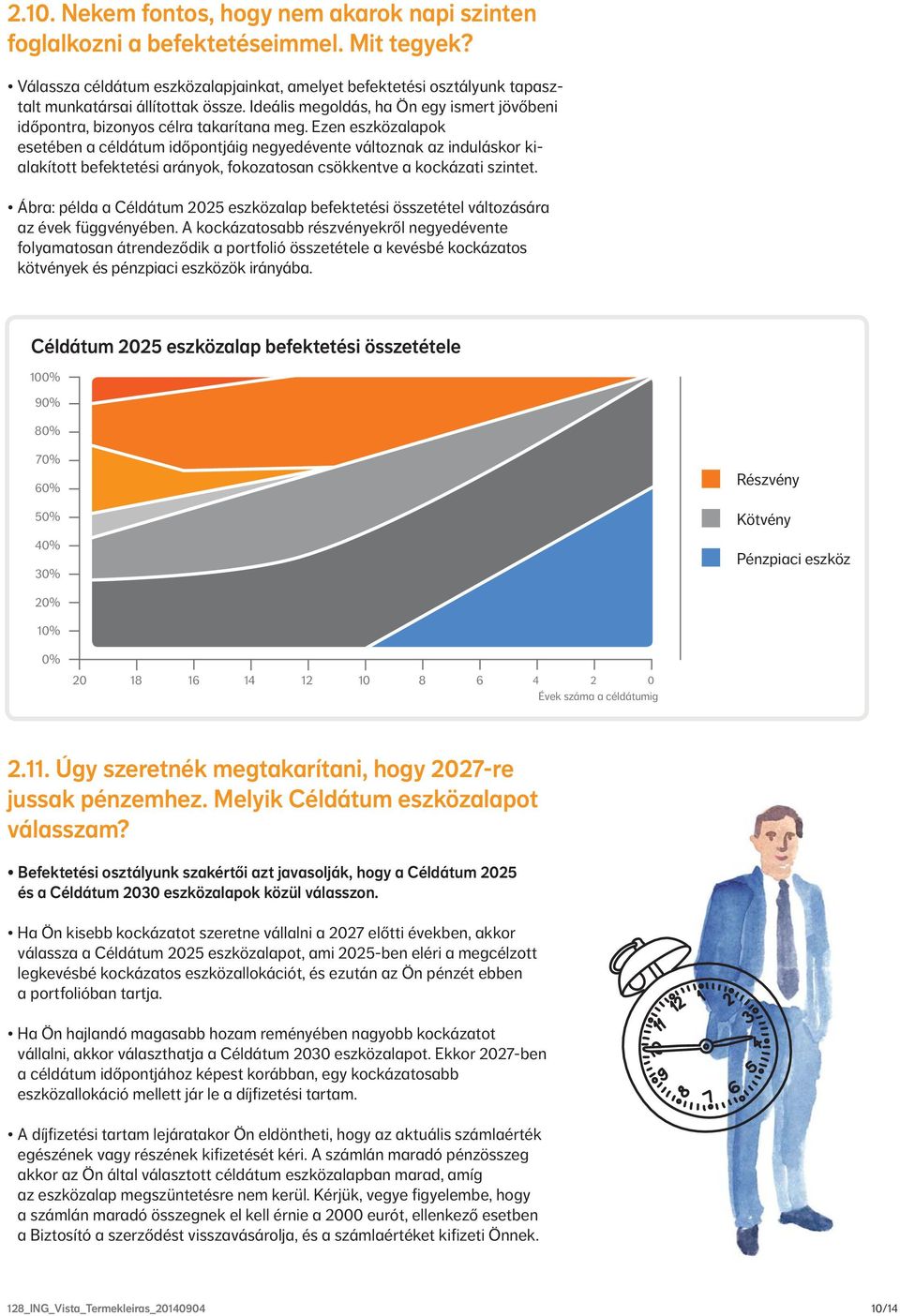 Ezen eszközalapok esetében a céldátum időpontjáig negyedévente változnak az induláskor kialakított befektetési arányok, fokozatosan csökkentve a kockázati szintet.