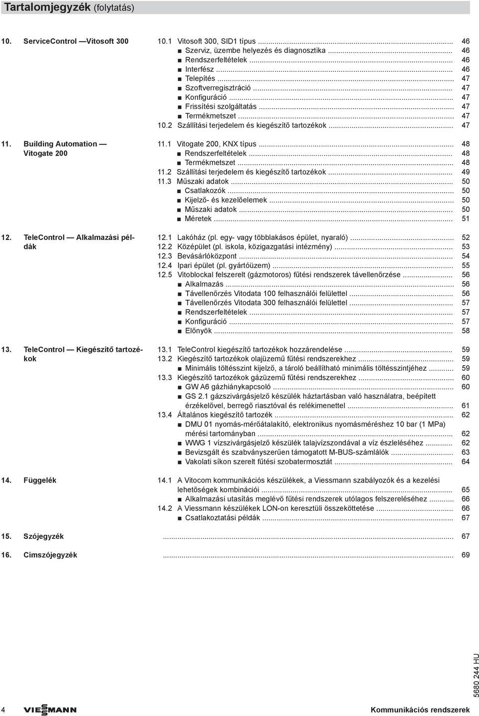 TeleControl Alkalmazási példák 13. TeleControl Kiegészítő tartozékok 11.1 Vitogate 200, KNX típus... 48 Rendszerfeltételek... 48 Termékmetszet... 48 11.