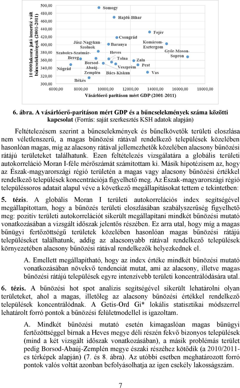 nem véletlenszerű, a magas bűnözési rátával rendelkező települések közelében hasonlóan magas, míg az alacsony rátával jellemezhetők közelében alacsony bűnözési rátájú területeket találhatunk.