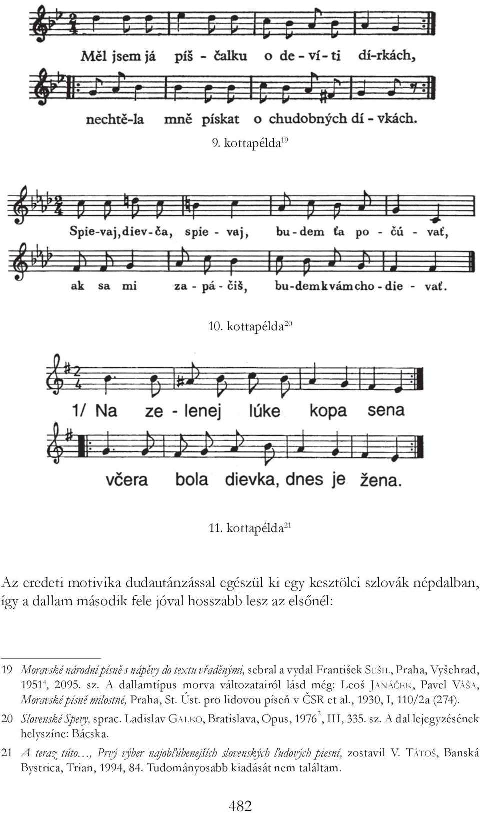 vřaděnými, sebral a vydal František Su š i l, Praha, Vyšehrad, 1951 4, 2095. sz. A dallamtípus morva változatairól lásd még: Leoš Ja n á č e k, Pavel Vá š a, Moravské písně milostné, Praha, St.