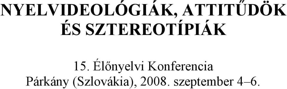 Élőnyelvi Konferencia