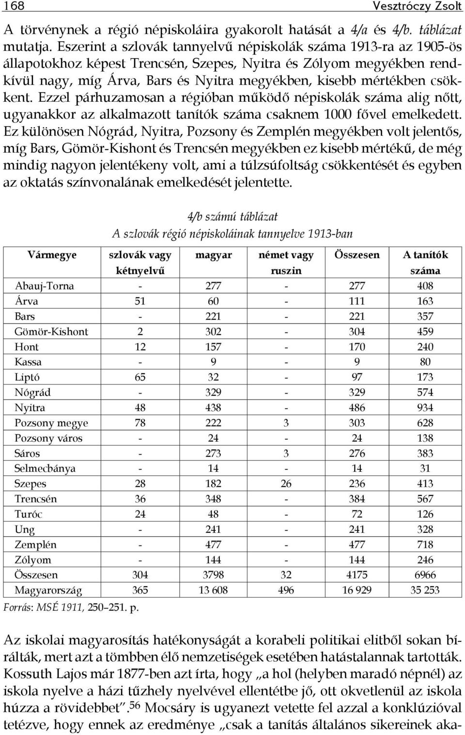 csökkent. Ezzel párhuzamosan a régióban működő népiskolák száma alig nőtt, ugyanakkor az alkalmazott tanítók száma csaknem 1000 fővel emelkedett.