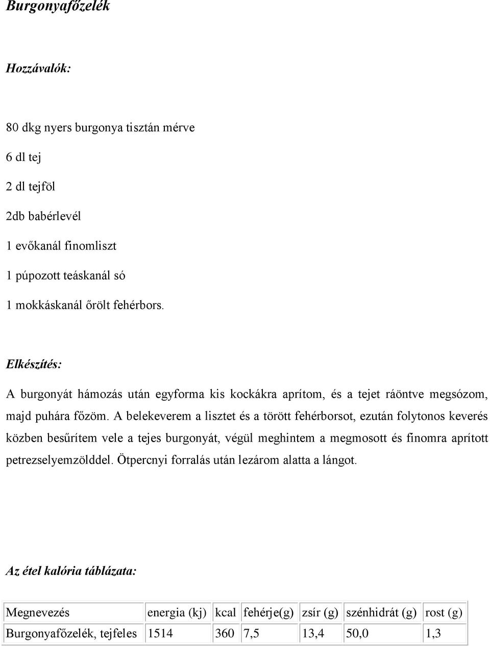 A belekeverem a lisztet és a törött fehérborsot, ezután folytonos keverés közben besűrítem vele a tejes burgonyát, végül meghintem a megmosott és finomra