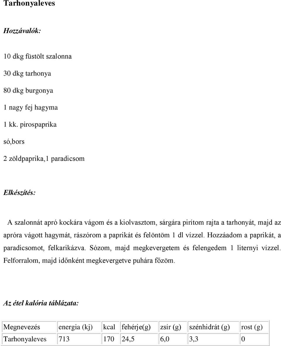 tarhonyát, majd az apróra vágott hagymát, rászórom a paprikát és felöntöm 1 dl vízzel.