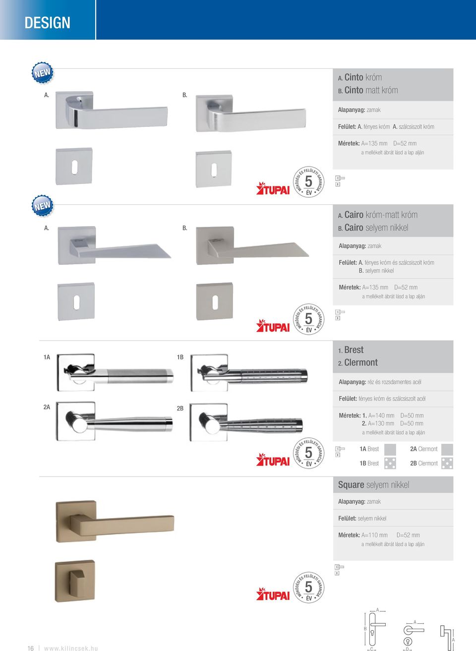 selyem nikkel Méretek: =135 mm =52 mm 1 1 rest lermont lapanyag: réz és rozsdamentes acél 2 2 Felület: fényes króm és