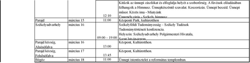 Székelyföldi Tudományosság Székely Tudósok Tudománytörténeti konferencia.