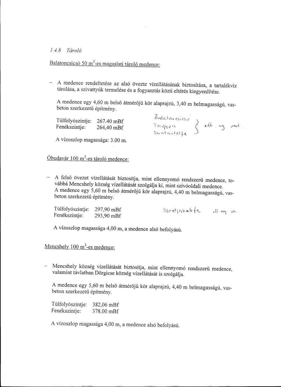 40 mbf 264,40 mbf A vízoszlop magassága: 3.00 m.