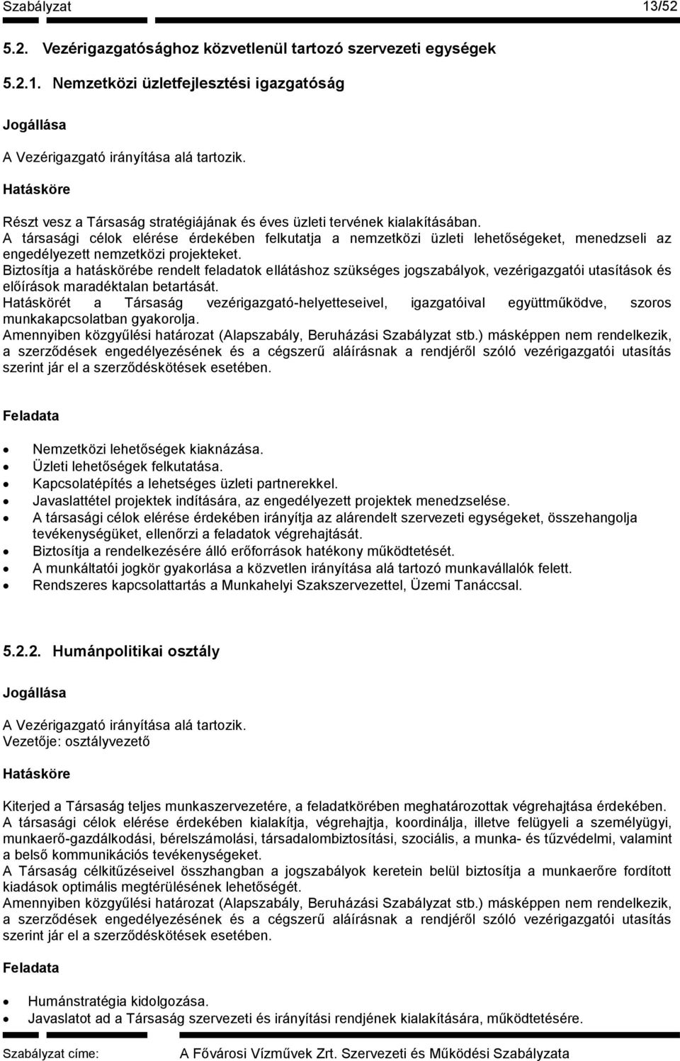 A társasági célok elérése érdekében felkutatja a nemzetközi üzleti lehetőségeket, menedzseli az engedélyezett nemzetközi projekteket.