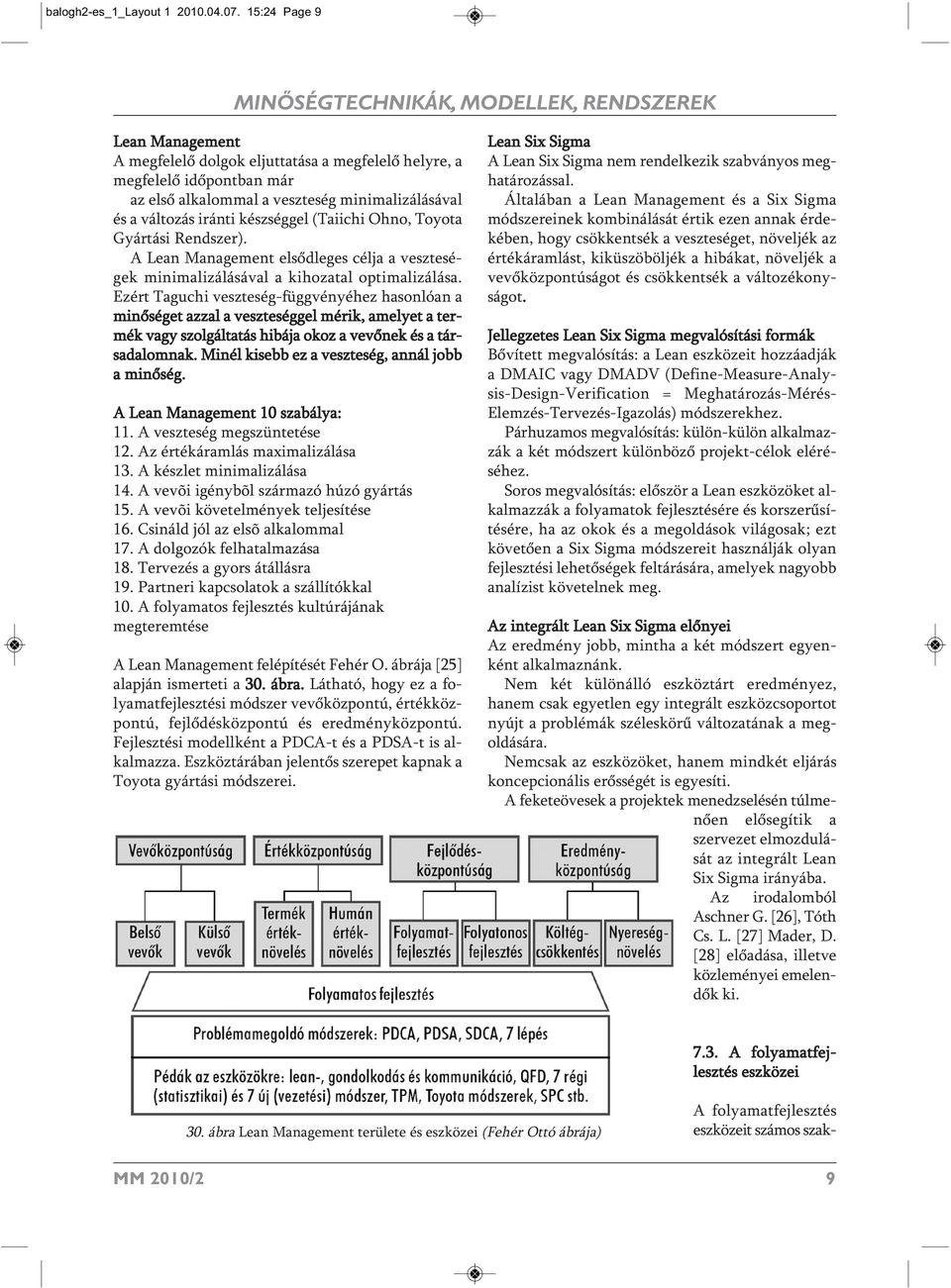 Ohno, Toyota Gyártási Rendszer). A Lean Management elsődleges célja a veszteségek minimalizálásával a kihozatal optimalizálása.