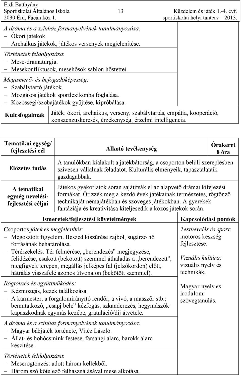 Játék: ókori, archaikus, verseny, szabálytartás, empátia, kooperáció, konszenzuskeresés, érzékenység, érzelmi intelligencia.