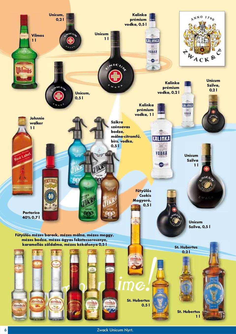 Fütyülős Csokis Mogyoró, 0,5 l Portorico 40% 0,7 l Fütyülôs mézes barack, mézes málna, mézes meggy, mézes bodza, mézes ágyas