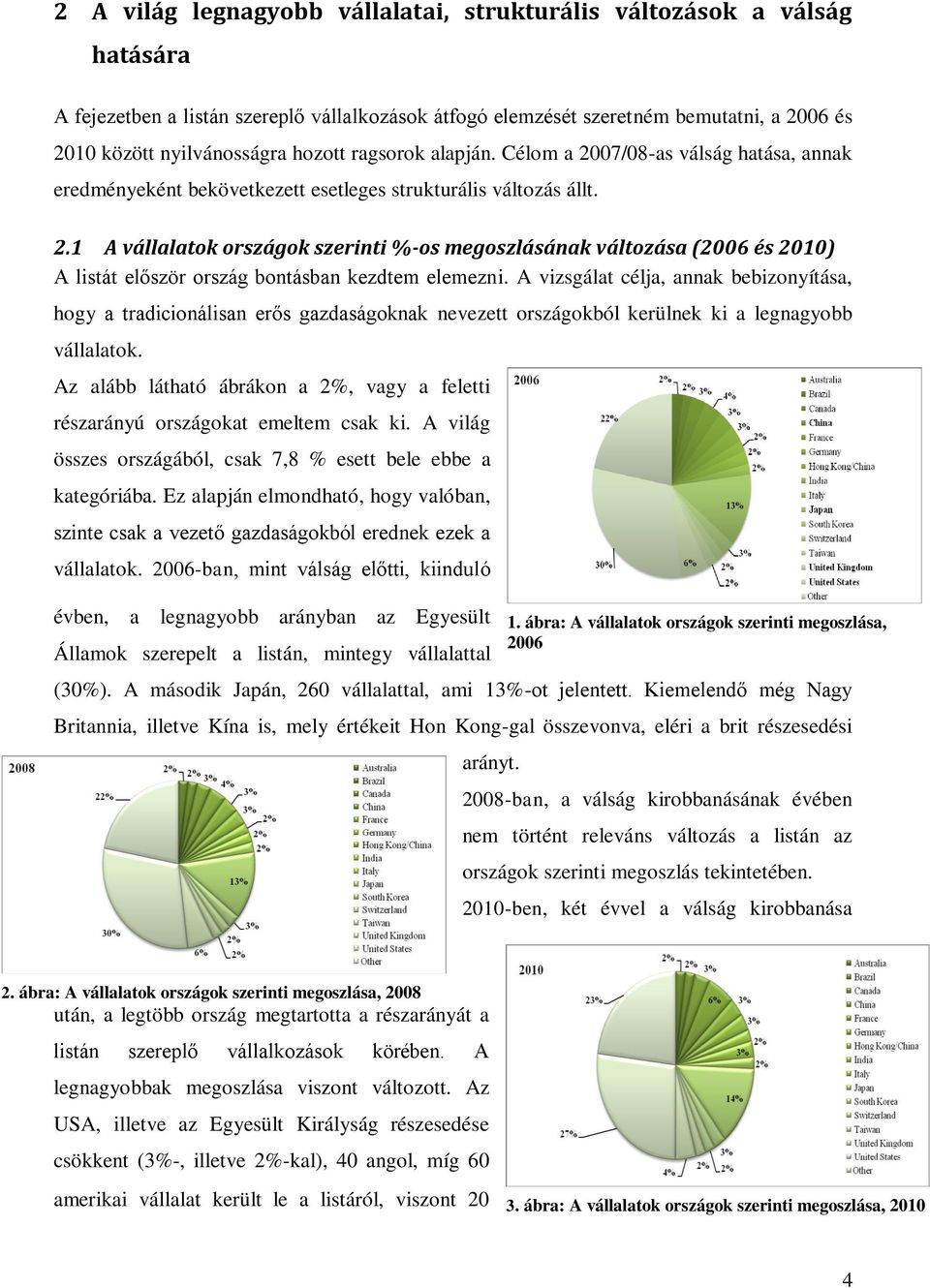 A vizsgálat célja, annak bebizonyítása, hogy a tradicionálisan erős gazdaságoknak nevezett országokból kerülnek ki a legnagyobb vállalatok.