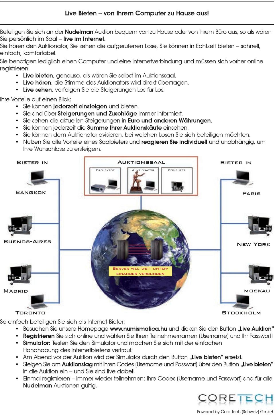 Sie benötigen lediglich einen Computer und eine Internetverbindung und müssen sich vorher online registrieren. Live bieten, genauso, als wären Sie selbst im Auktionssaal.