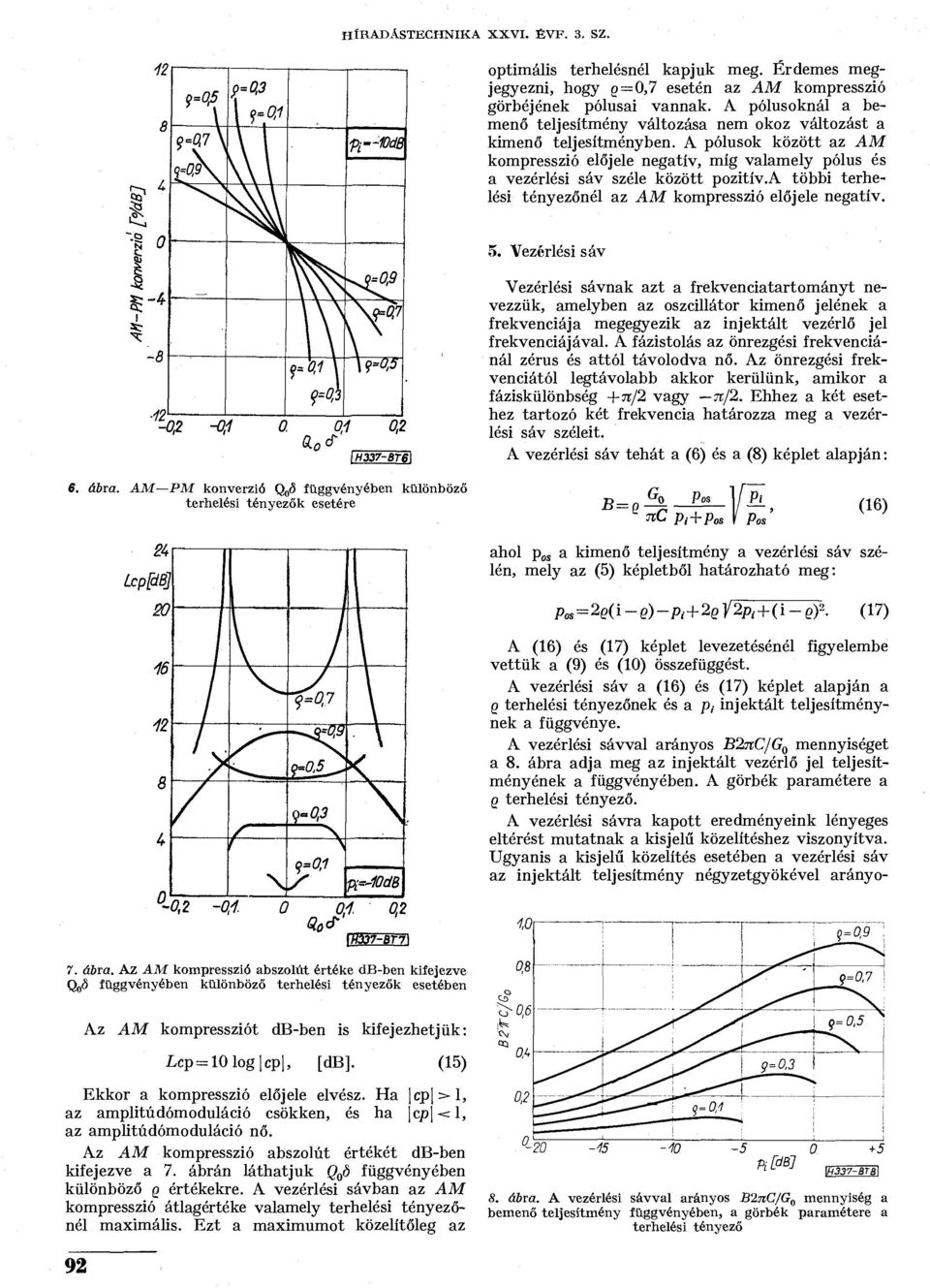 A pólusok között az AM kompresszió előjele negatív, míg valamely pólus és a vezérlési sáv széle között pozitív.a többi terhelési tényezőnél az AM kompresszió előjele negatív. 5.