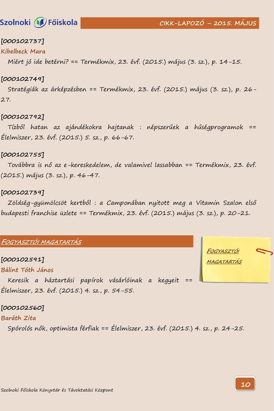 [000102739] Zöldség-gyümölcsöt kertből : a Camponában nyitott meg a Vitamin Szalon első budapesti franchise üzlete == Termékmix, 23. évf. (2015.) május (3. sz.), p. 20-21.