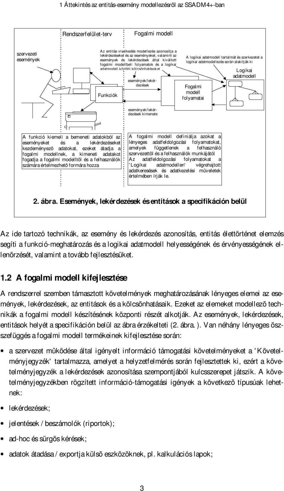 adatmodellezés során alakítják ki Fogalmi modell folyamatai Logikai adatmodell a szervezet mûködése által igényelt információ támogatási követelményeket a 'Követelményjegyzék' tartalmazza, amelyet a